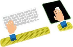 Gel Keyboard, Mouse Wrist Rest with Mouse Pad, Green