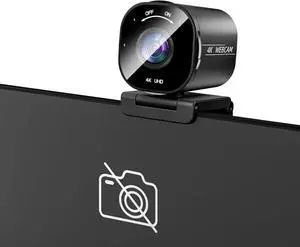 4K USB Webcam with 4 Noise-Canceling Mics, 50-92 FOV, Built-in OSD & Privacy Cover, Plug & Play