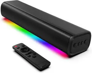 Sound Bar, 16'/60W Soundbar, Dynamic Light and Remote Control, Wall Mountable TV Speakers
