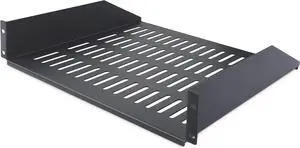 2U Vented Server Rack Shelf, 16in/41.5cm Mounting Depth, for 19" Rack/Cabinet, SPCC Steel, Max 44lb/20kg