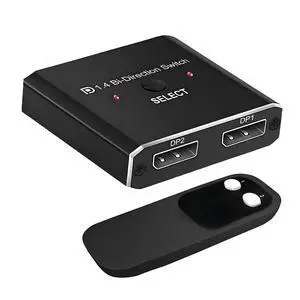 8K Bidirectional DisplayPort Switch 2 in 1 Out/ 1 in 2 Out DP 1.4 Switch Display Port Switcher with Remote Control for PC Monitor Etc 8K Bidirectional DisplayPort Switch 2 in 1 Out/ 1 in 2 Out DP 1.4 Switch Display Port Switcher with Remote Control for PC Monitor Etc