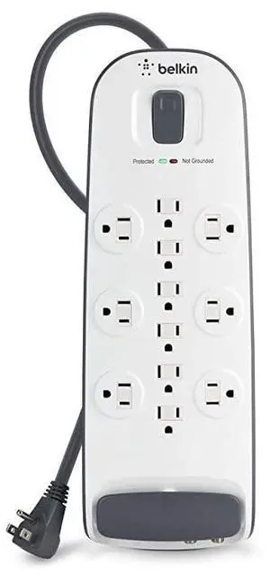 for 12Outlet Advanced Power Strip Surge Protector 8ft Cord Telephone And Coaxial Protection 3996 Joules