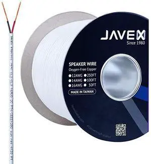 for 16Gauge AWG  Speaker Wire OFC OxygenFree Copper 999 Cable CL3CL2 Rated inWall for HiFi Systems Mixer Amplifiers AV receivers Home Theater Car Audio System 100 FT White