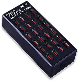 FOR-100 watt (20 A) USB charging station, Home desktop USB fast charger, Multiple USB desktop chargers, Suitable for hotels, shops, Schools, Shopping malls and travel (UL certification)