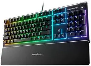 forApex 3 RGB Gaming Keyboard 10Zone RGB Illumination IP32 Water Resistant Premium Magnetic Wrist Rest Whisper Quiet Gaming Switch