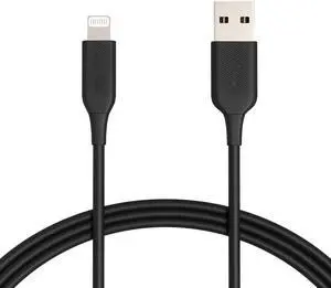 forAmazon Basics Lightning to USB Cable - MFi Certified Apple iPhone Charger Black 6-Foot (2-Pack) (Durability Rated 4000 Bends)