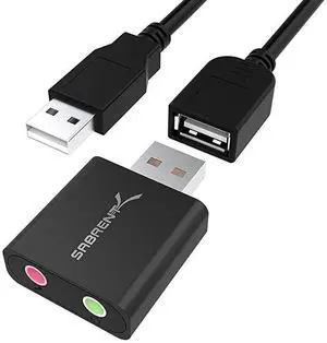 FOR Aluminum USB External Stereo Sound Adapter for Windows and Mac Plug and Play No Drivers Needed Black AUEMCB