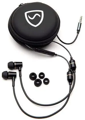 FOR-Air Tube Stereo AntiRadiation Headset EMF Protection Black inEar