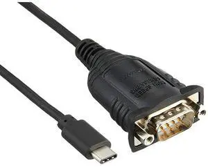 com USB C to Serial Adapter Cable with COM Port Retention - 16" (40cm) USB Type C to RS232 (DB9) Serial Converter Cable - for PLCs, Scanners, Printers - Windows/Mac/Linux (ICUSB232PROC)