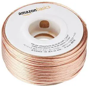 for Basics 100ft 16-Gauge Audio Stereo Speaker Wire Cable, 100 Feet