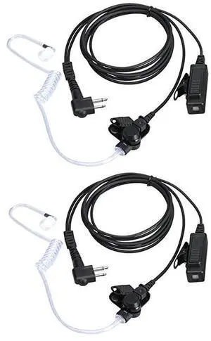 for Motorola Walkie Talkies with Mic 2 Pin Acoustic Tube Headset and PPT for CP200 GP2000 XU1100 PRO1150 MU12 (2 Pack)