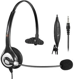 forCell Phone Headset with Microphone Noise Cancelling Call Controls 35mm Computer Headphone for iPhone Android Laptop PC Call Center Office Business Skype Softphone