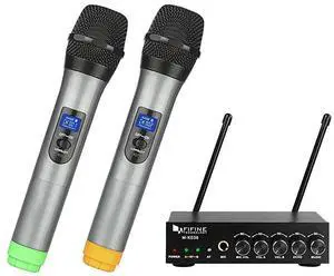 FOR-UHF Dual Channel Wireless Handheld Microphone Easytouse Karaoke Wireless Microphone SystemK036