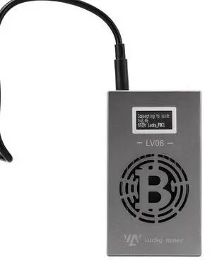 Stellapex Luckyminer LV06 Bitcoin Solo Miner 500 GH/s Hashrate SHA-256 Algorithm ASIC 15W 0.029j/Gh Power Efficiency Plug & Play Mining BTC, BCH Lottery Miners for Home Use