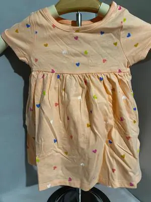 Cat & Jack Peach Heart Girl Dress, 4T Cat & Jack Peach Heart Girl Dress, 4T