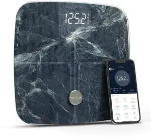 Nautica Body Tracker Plus Digital Scale for Body Weight, Bluetooth-Enabled Smart Scale with BMI, Body Fat, Muscle Mass Tracking & More