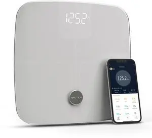 Nautica Body Tracker Plus Digital Scale for Body Weight, Bluetooth-Enabled Smart Scale with BMI, Body Fat, Muscle Mass Tracking & More