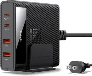 Mcdodo 100W USB Charging Station with Multiport (2USB-A&2USB-C), 4-in-1 Desktop GaN USB Charger Block PD Fast Charging Hub Power Adapter for All iPhone iPad Android MacBook (with 1.5m AC Cable)