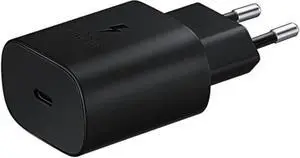 Samsung Negro CARGADOR CON CARGA Super RÁPIDA 25W USB TIPO C SIN Cable