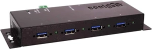 Coolgear USB 3.0 4-Port Industrial Hub, GL 3520 Chipset, Power Supply Included, 5 Gbps Speeds, Mountable, Supports MTT Coolgear USB 3.0 4-Port Industrial Hub, GL 3520 Chipset, Power Supply Included, 5 Gbps Speeds, Mountable, Supports MTT