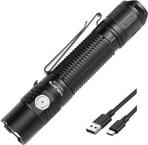 ThruNite TN12 V6 Tactical LED Flashlight, High 1950 Lumens Dual Switch, USB-C Rechargeable Flashlight Compact for EDC, Law Enforcement, and Outdoor Use (Cool White)
