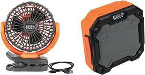 Klein Tools PJSFM1 Cordless Rechargeable Fan AEPJS3 Bluetooth Jobsite Speaker