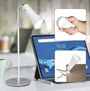OttLite Switch 3-in-1 Rechargeable Task Lamp, Clearsun, White,
