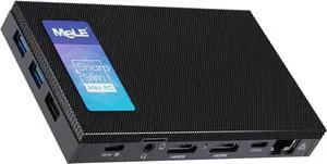 MeLE Quieter4C Fanless Mini PC with Windows 11 Home N100 4GB 128GB Desktop Computer Triple Display Dual HDMI WiFi5 BT5.1 Ethernet Unlocked Bios Full Function USB-C on Office/Home/Astrophotography