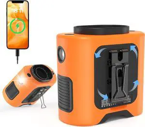 PANERGY Portable Waist Fan, 67H Runtime Wearable Fan with 4+1 Speeds, Storm Mode, 14500mAh Rechargeable Belt Fan with Dual Clip, Flashlight for Outdoor Jobsite(Orange) PANERGY Portable Waist Fan, 67H Runtime Wearable Fan with 4+1 Speeds, Storm Mode, 14500mAh Rechargeable Belt Fan with Dual Clip, Flashlight for Outdoor Jobsite(Orange)