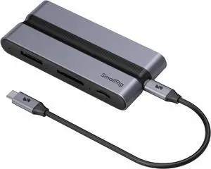 SMALLRIG 9 in 1 CFexpress Type A Card Reader Docking Station with USB3.2 (Gen 2) 10Gbps, SD/TF/CFexpress Type A Readers, USB-A/USB-C/HDMI/Gigabit Ethernet Ports, for iPhone for Mac -4663