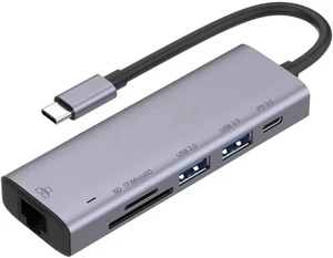 6-in-1 Adapter USB C Hub Compatible with Samsung Galaxy S22 Ultra Plus - RJ45 Ethernet Port Type-C PD Charger Card Reader Network 6-in-1 Adapter USB C Hub Compatible with Samsung Galaxy S22 Ultra Plus - RJ45 Ethernet Port Type-C PD Charger Card Reader Network