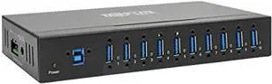Tripp Lite 10-Port USB 3.0 Hub, Industrial USB Splitter for USB Charging and Data Transfer, 5 Gbps, Iron Housing (U360-010-Ind)