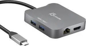 j5create 4K Elite USB-C Travel Adapter, Space Gray, JCD3191