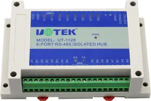 UOTEK 8 Port RS485 Hub with Isolation RS232 to RS485 Hub Industrial Grade RS485 Serial Converter Hub Din Rail Mountable Hub UT-1128