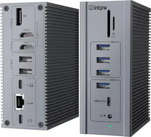 5K Laptop Docking Station Dual Separate Monitor for MacBook, Windows,USB C Dock 100W Charging 2 x 5K HDMI, DP, 6 x USB A, 1 x USB-C (10Gb/s) Ethernet Audio SD/TF