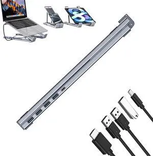 Civilized 8-in-1 USB-C Laptop Stand, Laptop Stand Docking Station, Civilizek 8-in-1 USB-C Laptop Stand, with 4K HDMI, 2 USB 3.0, Pd 100w, Universal for Home Offices (5 in 1)
