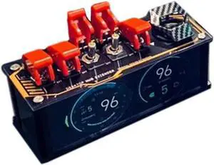 Retro USB Strip Original Switches Docking Station with Switches USB Switch Hub Extender with Airplane Switches and App-Controlled RGB Lights Support for Retro Decoration for Home Decor(red)