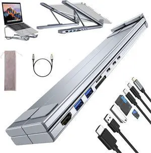 Civilizek 8-in-1 USB-C Laptop Stand, Civilized 8-in-1 USB-C Laptop Stand, with 4K HDMI, 2 USB 3.0, Pd 100w, Universal for Home Offices, Corporate Desks (1 pcs)