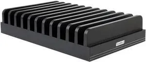 11-Slot Multi-Device Organizer Dock  Non-Powered Desktop Stand for Phones, Tablets & Laptops  Fire-Retardant Material