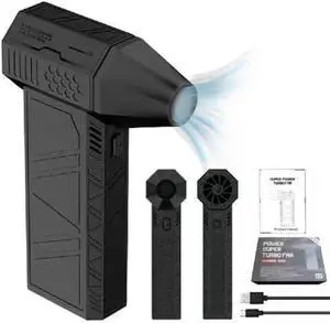 Super Powerful Turbo Fan Brushless with USB Rechargeable for Dust Snow Blowing, 130000RPM Handheld Electric, 52m / S Wind Speed Duster Fan