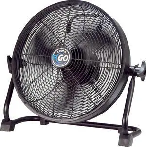 HydroMist 12" Cool n Go Cordless Rechargeable Outdoor Fan, Ultra-portable and Rechargeable Battery-Powered Fan, USB Charging Port, Outdoor-Rated, Black