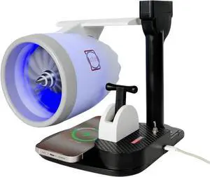 New Desktop Jet Engine Model with Humidifier and Colorful Lights  Creative Aviation-Inspired Tech Decor Gift (Blue)