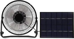Jerliflyer 5.2W USB Solar Camping Fan, Solar Panel Powered Fan, Mini Portable Fan for Cooling Ventilation Outdoor Home Travelling Camping Chicken House Car Ventilation System