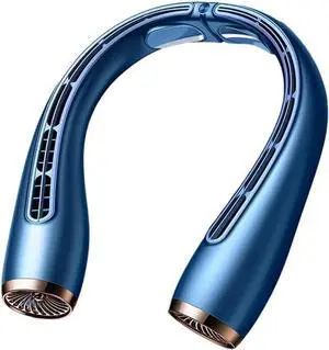 Chougnar Neck Fan USB Bladeless Turbo Neckband Fan Rechargeable Mute Portable Home Outdoor Fan Folding Cooling Fan Blue Chougnar Neck Fan USB Bladeless Turbo Neckband Fan Rechargeable Mute Portable Home Outdoor Fan Folding Cooling Fan Blue