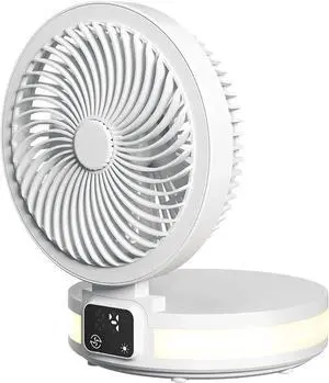 Multifunctional Electric Fan USB Charging Real-Time Constant Temperature Folding Aromatherapy Bedside Lamp Summer Desktop Radiator with Night Light Function,White