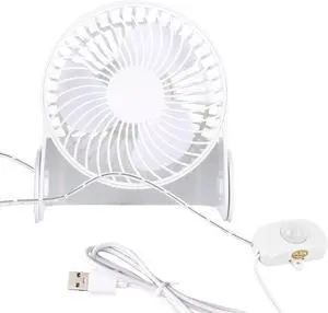 USB-powered Cord with Motion Sensor UDB Fan Office Desk Fan Automatic Compact fan for Traveling Computer 2 Air Volume Modes Lightweight Brushless Motor Customizable 2 Colors,Macaron White
