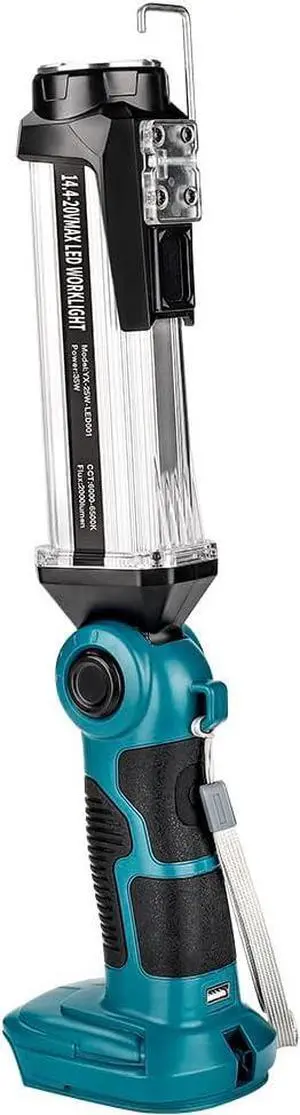 Cordless LED Work Light for Makita 18V Li-ion Battery, 35W 2000LM Outdoor Flashlight Portable Camping Lanterns with Hook, 90°Rotatable for Car Repairing, Job Site Lighting, Emergency