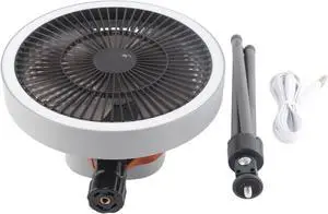 Portable USB Rechargeable Tripod Fan Gray, Outdoor Camping Tent Fan with Wireless Design, Lightweight for Convenient Travel