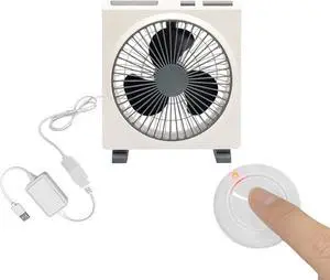 5V USB-Powered Fan Cooling Air Fan Powerful Fan with Three Speeds Retro Turning Fan with Remote Control for Office Computer Desk Student Dormitory Study - White