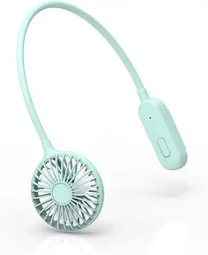 Lazy Hands Free Fan Wearable Sports Fan Neck Fan Cooling Portable Personal Fan Necklace USB Charged Mini Neckband Fan 2 Speed for Travel Running Home Use Low Noise Design (Color : White)